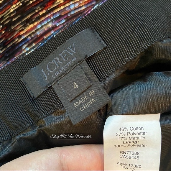 J.Crew Collection multicolor metallic tinsel pencil skirt *shop@iAmWarrior - Picture 10 of 11